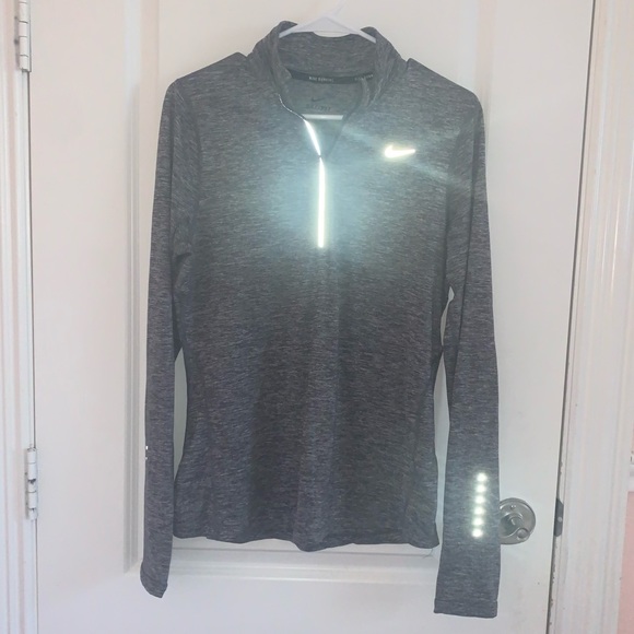 Nike Running 1/4 Zip Jacket Pull-over Gray Size Medium - Picture 2 of 6